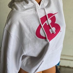 NEW NEVER WORN NWT White Bodybuilding.Com hoodie.